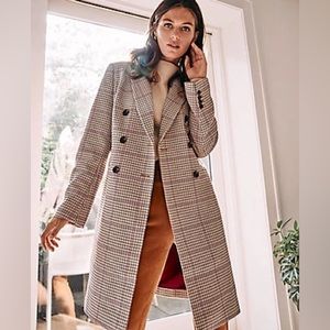 Checked Double Breasted Chesterfield Coat